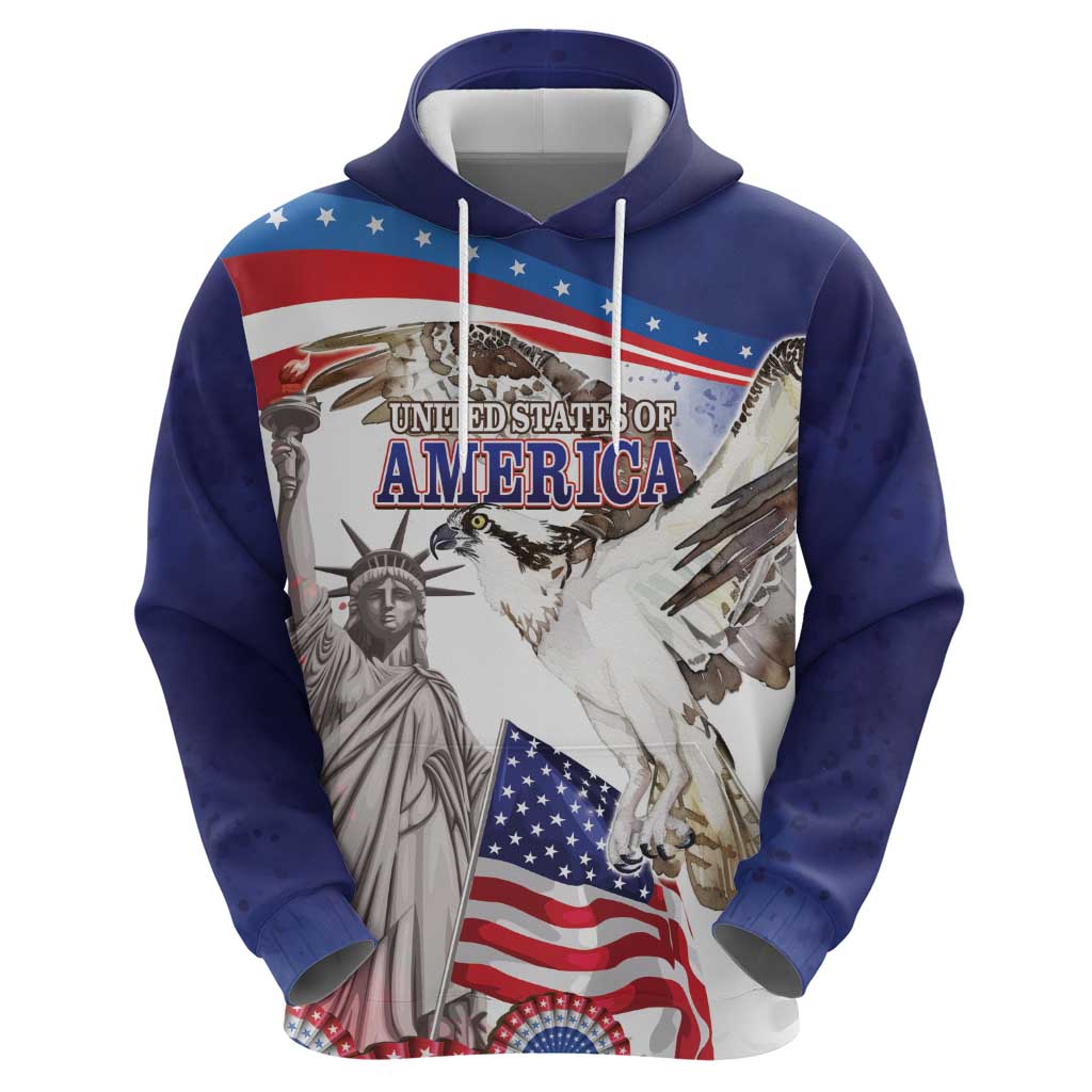 United States 4th Of July Zip Hoodie USA Osprey 250 Years Of Freedom