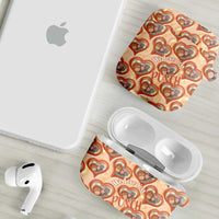 Punch The Monkey AirPods Case We Love You Seamless Heart Style Orange