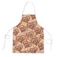 Punch The Monkey Apron We Love You Seamless Heart Style Orange