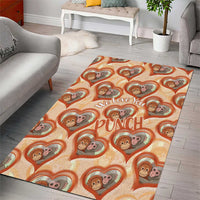 Punch The Monkey Area Rug We Love You Seamless Heart Style Orange