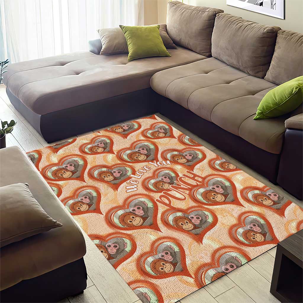 Punch The Monkey Area Rug We Love You Seamless Heart Style Orange