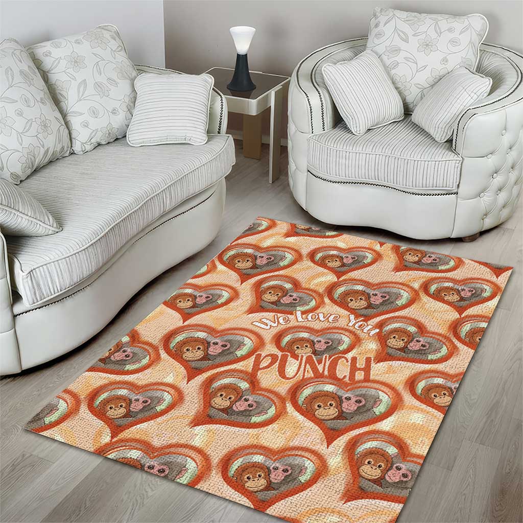 Punch The Monkey Area Rug We Love You Seamless Heart Style Orange