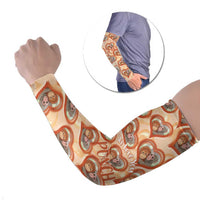 Punch The Monkey Arm Sleeves We Love You Seamless Heart Style Orange