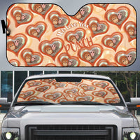 Punch The Monkey Auto Sun Shade We Love You Seamless Heart Style Orange