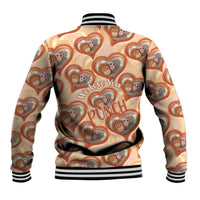 Punch The Monkey Baseball Jacket We Love You Seamless Heart Style Orange