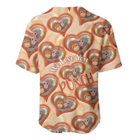 Punch The Monkey Baseball Jersey We Love You Seamless Heart Style Orange