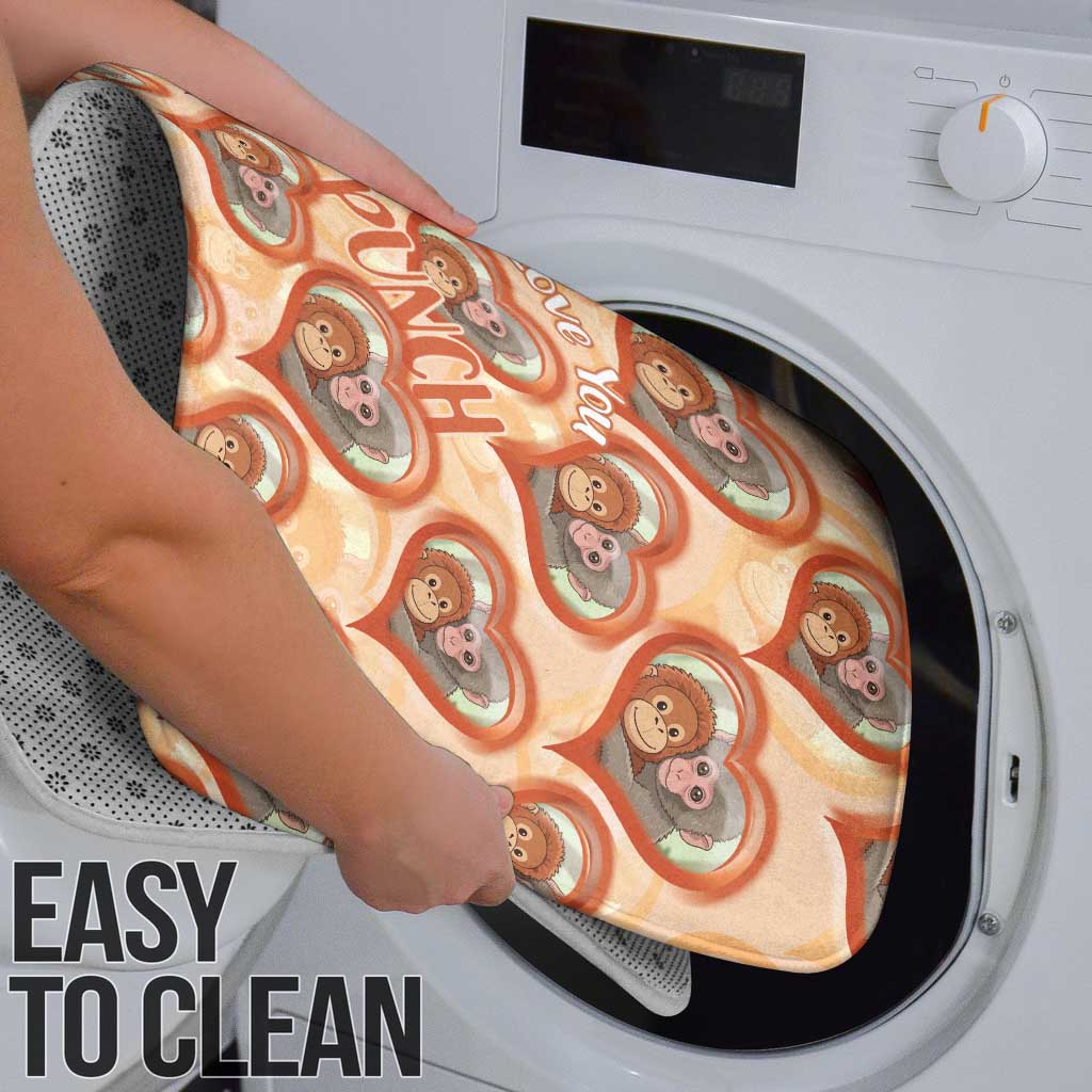 Punch The Monkey Bathroom Set We Love You Seamless Heart Style Orange