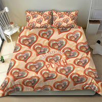 Punch The Monkey Bedding Set We Love You Seamless Heart Style Orange