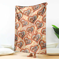 Punch The Monkey Blanket We Love You Seamless Heart Style Orange