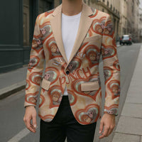 Punch The Monkey Blazer We Love You Seamless Heart Style Orange