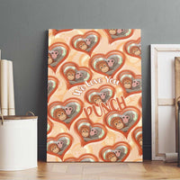 Punch The Monkey Canvas Wall Art We Love You Seamless Heart Style Orange