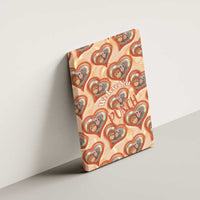 Punch The Monkey Canvas Wall Art We Love You Seamless Heart Style Orange