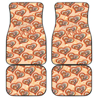 Punch The Monkey Car Mats We Love You Seamless Heart Style Orange