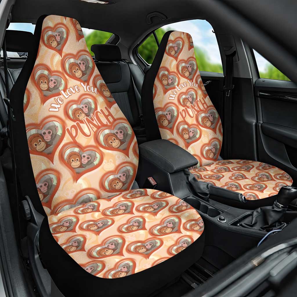 Punch The Monkey Car Seat Cover We Love You Seamless Heart Style Orange