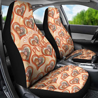 Punch The Monkey Car Seat Cover We Love You Seamless Heart Style Orange