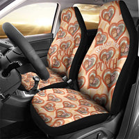 Punch The Monkey Car Seat Cover We Love You Seamless Heart Style Orange