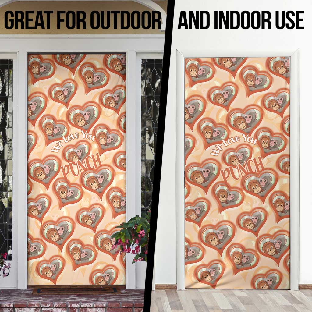 Punch The Monkey Door Cover We Love You Seamless Heart Style Orange