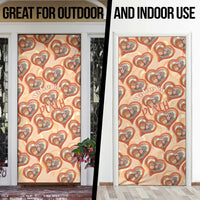 Punch The Monkey Door Cover We Love You Seamless Heart Style Orange