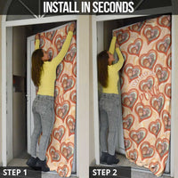 Punch The Monkey Door Cover We Love You Seamless Heart Style Orange