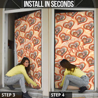 Punch The Monkey Door Cover We Love You Seamless Heart Style Orange