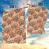 Punch The Monkey Garden Flag We Love You Seamless Heart Style Orange