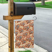 Punch The Monkey Garden Flag We Love You Seamless Heart Style Orange