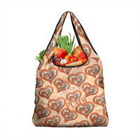 Punch The Monkey Grocery Bag We Love You Seamless Heart Style Orange