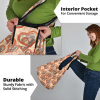 Punch The Monkey Grocery Bag We Love You Seamless Heart Style Orange