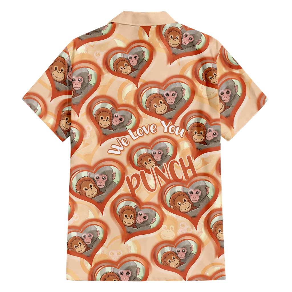 Punch The Monkey Hawaiian Shirt We Love You Seamless Heart Style Orange