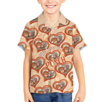 Punch The Monkey Hawaiian Shirt We Love You Seamless Heart Style Orange