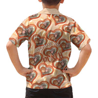 Punch The Monkey Hawaiian Shirt We Love You Seamless Heart Style Orange