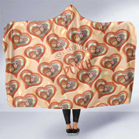 Punch The Monkey Hooded Blanket We Love You Seamless Heart Style Orange