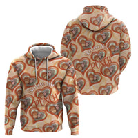 Punch The Monkey Hoodie We Love You Seamless Heart Style Orange