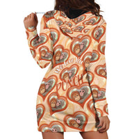 Punch The Monkey Hoodie Dress We Love You Seamless Heart Style Orange