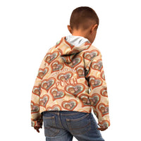 Punch The Monkey Kid Hoodie We Love You Seamless Heart Style Orange