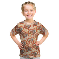 Punch The Monkey Kid T Shirt We Love You Seamless Heart Style Orange