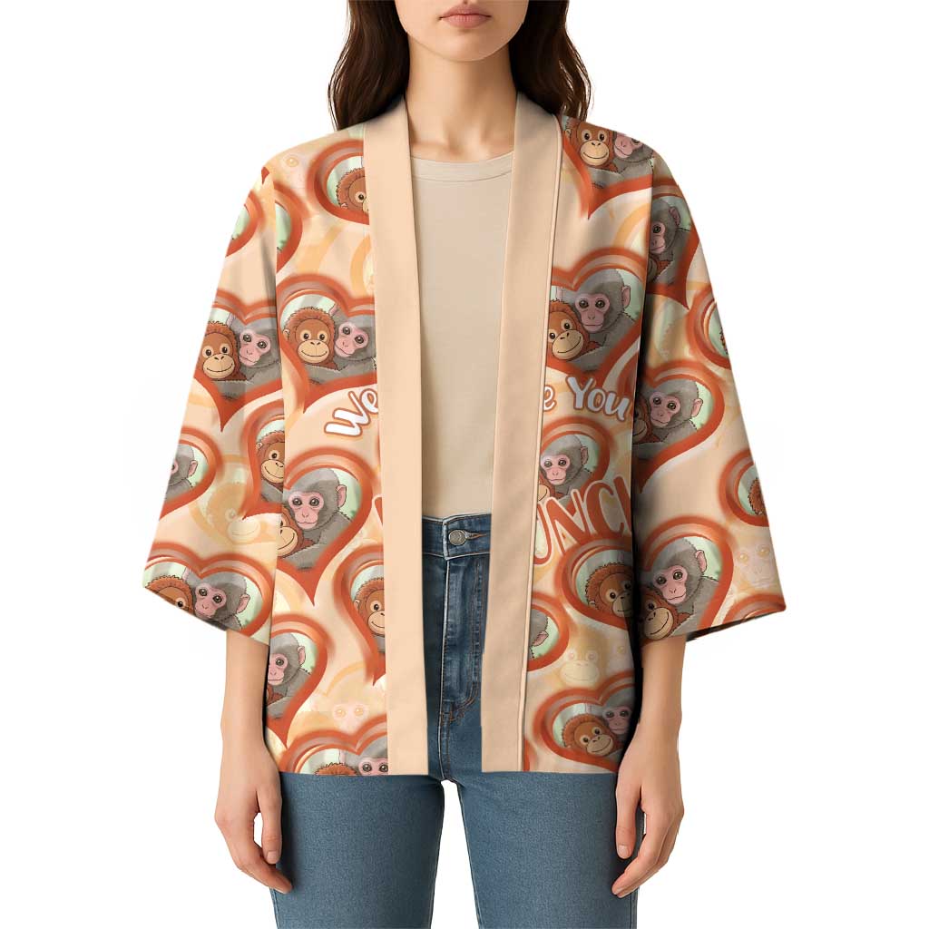 Punch The Monkey Kimono We Love You Seamless Heart Style Orange