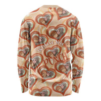 Punch The Monkey Long Sleeve Shirt We Love You Seamless Heart Style Orange