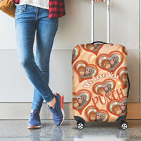 Punch The Monkey Luggage Cover We Love You Seamless Heart Style Orange