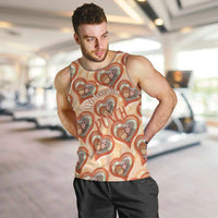 Punch The Monkey Men Tank Top We Love You Seamless Heart Style Orange