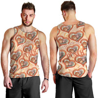 Punch The Monkey Men Tank Top We Love You Seamless Heart Style Orange