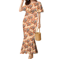 Punch The Monkey Mermaid Dress We Love You Seamless Heart Style Orange