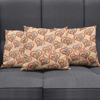 Punch The Monkey Pillow Cover We Love You Seamless Heart Style Orange
