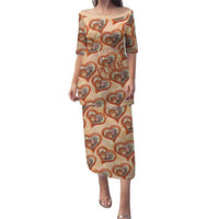 Punch The Monkey Puletasi We Love You Seamless Heart Style Orange