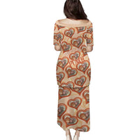 Punch The Monkey Puletasi We Love You Seamless Heart Style Orange