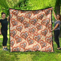 Punch The Monkey Quilt We Love You Seamless Heart Style Orange