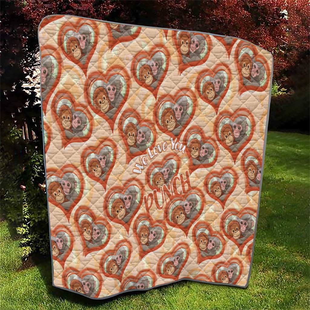 Punch The Monkey Quilt We Love You Seamless Heart Style Orange