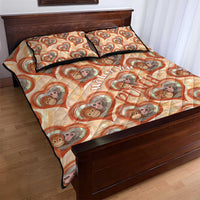 Punch The Monkey Quilt Bed Set We Love You Seamless Heart Style Orange