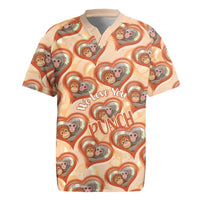 Punch The Monkey Rugby Jersey We Love You Seamless Heart Style Orange
