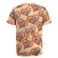 Punch The Monkey Rugby Jersey We Love You Seamless Heart Style Orange